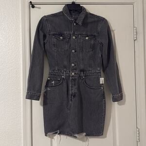 Maurice’s black distressed denim dress! Size XS NWT